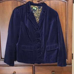 Lane Bryant Velvet Blazer Size 20 Navy Blue